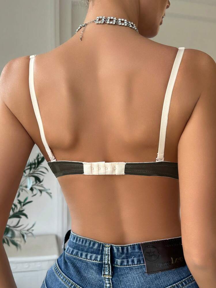 Women's Patchwork Lace Bra With Underwire Lingerie