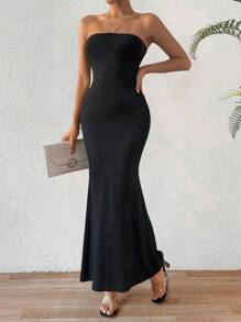 Calvaya Elegant Mermaid Strapless Dress Maxi Women Outf Long Dress