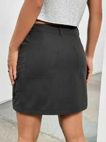 SHEIN EZwear Women's Short Cargo Style Skirt