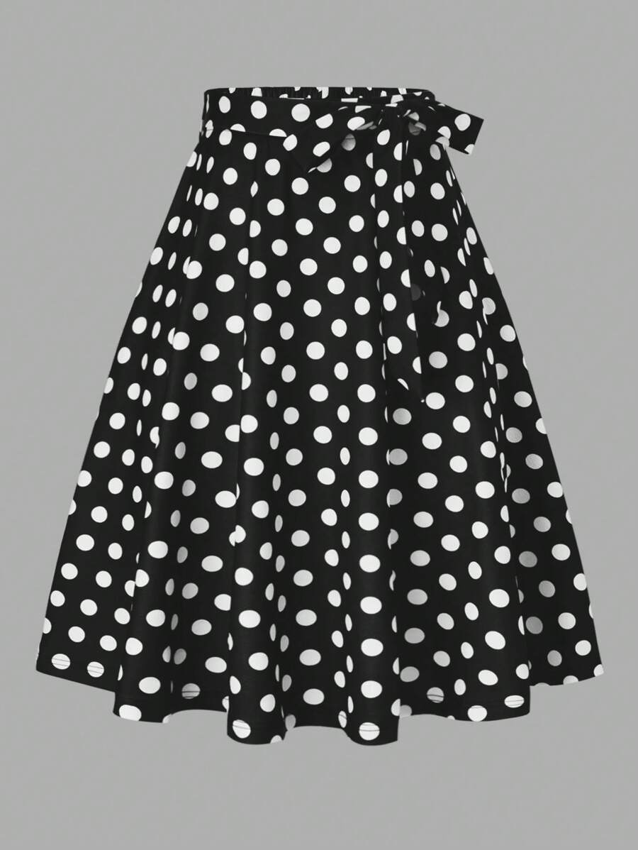 GlowEve Women's Random Polka Dot Print Skirt