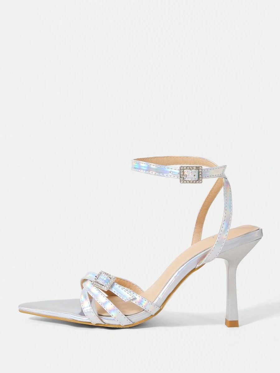 CUCCOO SZL Women'S Fashionable High-Heeled Sandals, Versatile Style - Silver - View 1