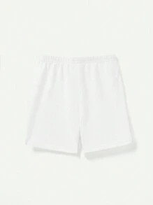 Cozy Pixies 4pcs Baby Girl Soft Knit Casual Solid Color Shorts Set