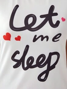 Women's New Classic Red & Black Grid Printed Pants With Letter Printed Round Neck Short Sleeve T-Shirt Two Pieces Set For Home - Multicolor - View 4