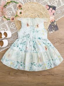 Vestido De Bebé Para Niñas Con Estampado Floral De Parches - Multicolor - Ver 2