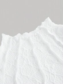 SHEIN MOD White Knitted See-Through Women's T-Shirt - Apricot - View 3