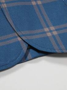 Manfinity Mode Men's Checked Single-Breasted Suit Jacket - Blue - View 4