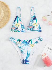 Swim Vcay 熱帶圖案三角杯比基尼泳裝 - 彩色 - 查看 4