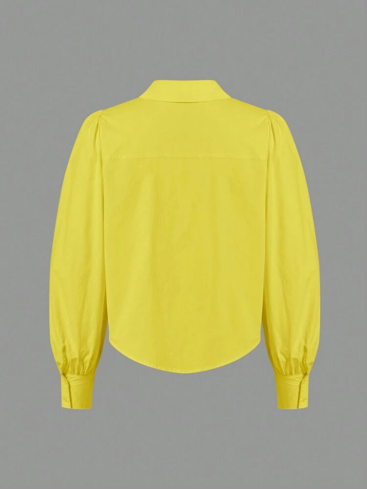 Women's Heart Printed Lantern Sleeve Blouse