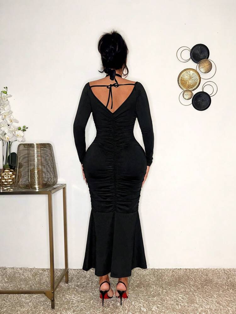 Women's Cross Halter Sexy Date Dress