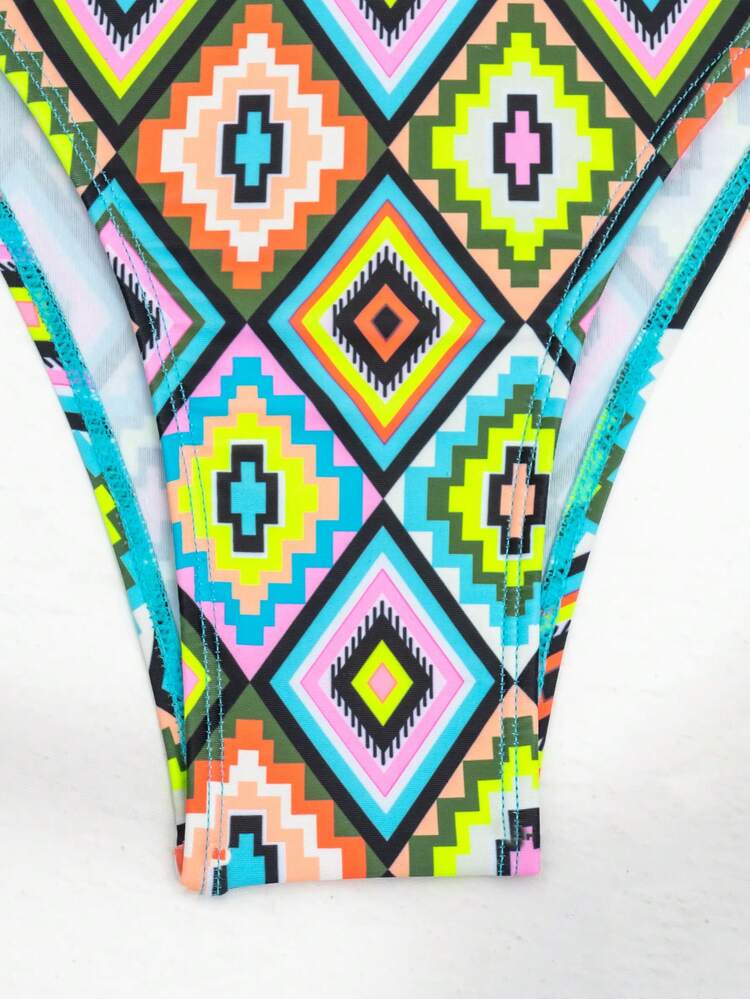 Women's Geometric Printed Bikini Set Summer Beach