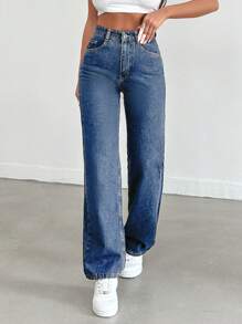 EURMUSE Women's Straight Leg Jeans - Dusty Blue - View 6