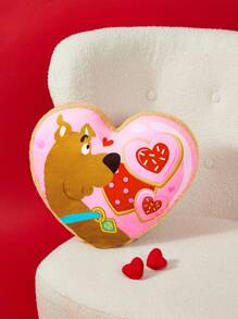 SCOOBY-DOO X SHEIN Pink Heart Shaped Plush Pillow - Pink - View 4