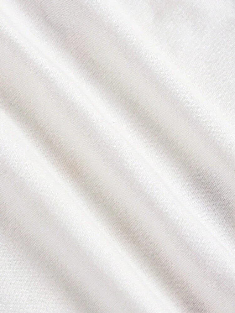 Baby Girl Cartoon Fruit Pattern Ruffled Round Neck Pullover Top, 2pcs/Set