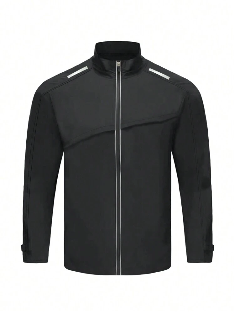Boyfriend Style Men's Zipper-Up Long Sleeve Athletic Jacket Workout Tops Sports Jacket