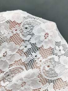 Zolique 女士純色蕾絲交叉肩帶無肩帶上衣