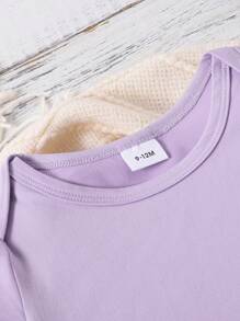 SHEIN 嬰兒女寶寶可愛字母印花連身衣,適用於春夏新年、情人節時節