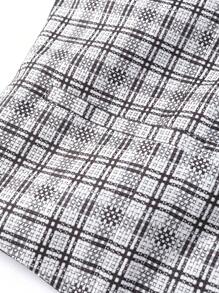 Calvornis Men's Plus Size Double Breasted Plaid Suit Vest - Black and White - View 5