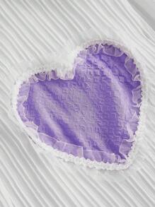 SHEINNeu Kidcore 多巴胺桃心補丁刺繡蕾絲條鬆身襯衫不對稱上衣音樂會紅色女裝夏季襯衫