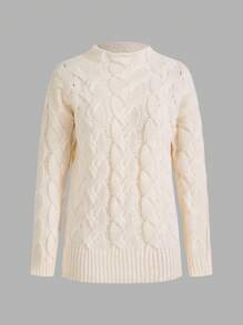 SHEIN LUNE Damen Stehkragen Drop Shoulder Langarm Pullover