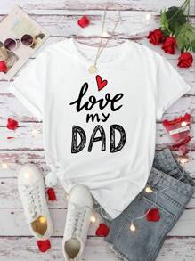 SHEIN Leap Crew Tween Girls' Simple Casual Short Sleeve Round Neck T-Shirt With Graphic Print, Suitable For Summer - White - View 1