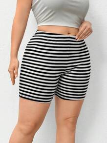 SHEIN Essnce 大尺碼女士夏季新款時尚休閒舒適緊身騎車短褲3入組 - 彩色 - 查看 7