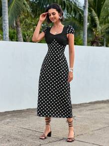 GENKIRA Polka Dot Short Sleeve Dress - Multicolor - View 4