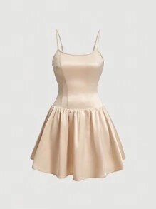SHEIN MOD Solid Color Women'S Cami Dress - Apricot - View 1