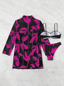 Swim Vcay Summer Beach Women's Printed Two-Piece Bikini Set(Set Print Is Random) - Hot Pink - View 2