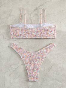 Smocked Bikini Set - Multicolor - View 2