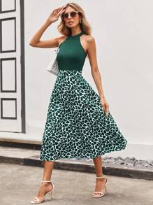 SHEIN Clasi 女式簡約風格無袖連身裙 - 彩色 - 查看 3