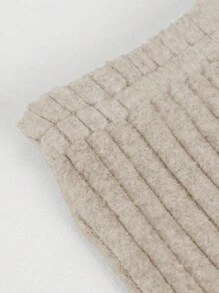 SHEIN LUNE Plus Size Solid Color Lantern Sleeve Top And Elastic Waist Pants Set, Women - Khaki - View 6