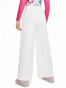 SHEINNeu Pantaloni cu imprimeu cu stele colorate cu dopamină Pantaloni de rochie Vacanța de primăvară Rochii pentru femei de petrecere Concert de vară Pantaloni de vară pentru femei Haine de vară - alb - Vizualizare 2