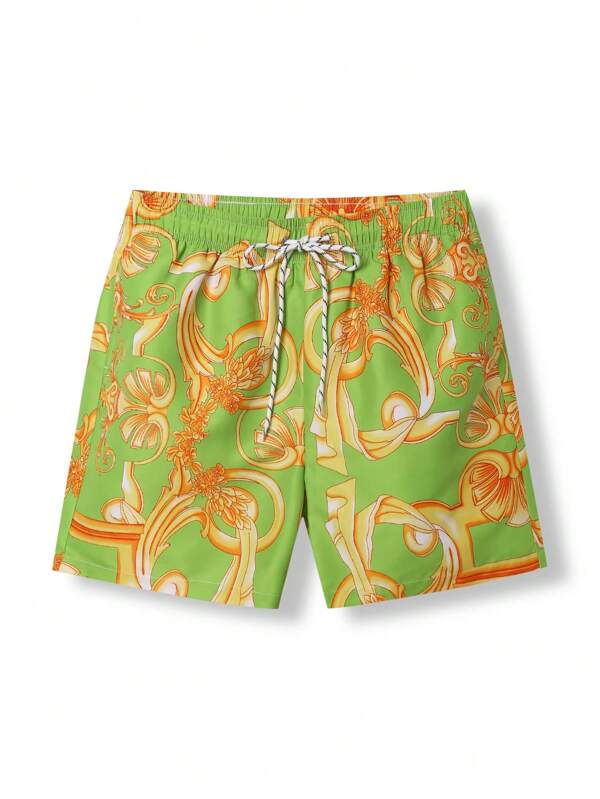 Manfinity KASUA Men's Baroque Print Beach Shorts