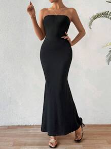 Calvaya Elegant Mermaid Strapless Dress Maxi Women Outf Long Dress