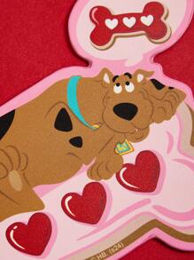 SCOOBY-DOO X SHEIN 2 Miếng Love Tim Hình-Chó Da giả Cúp Đệm tách - Màu Hồng Tươi - Xem 5