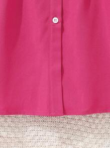 SHEIN Tween meisje Kleurblok Geweven Casual Geplooide Pof mouw Jurken