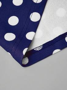 SHEIN Unity Women's Random Polka Dot Printed Skirt - Navy Blue - View 3