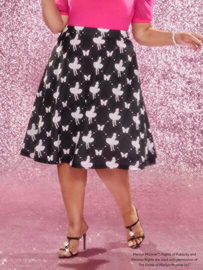 Marilyn Monroe X SHEIN 加大碼人物和蝴蝶印花裙子