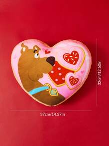 SCOOBY-DOO X SHEIN Pink Heart Shaped Plush Pillow - Pink - View 5