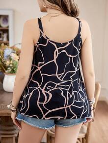 SHEIN LUNE 印花大尺碼女士背心 - 黑色 - 查看 2