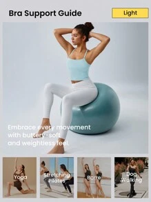 GLOWMODE FeatherFit™ T-Neck Racerback Tank Top Light Support Low Impact Yoga Studio Fall Winter - Aqua Blue - View 6