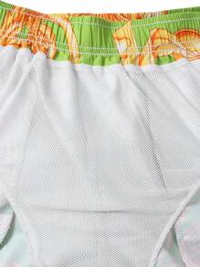 Zalmeno Men's Baroque Print Beach Shorts - Multicolor - View 3