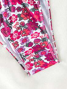 SHEIN Swim Bikini thắt nút họa tiết hoa cho nữ mùa hè Valentine - Nhiều màu - Xem 5