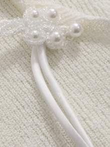 DAZY Top De Punto Con Manga Corta Ajustada Y Cierre De Hebilla Para Mujer En Color Sólido