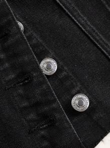 SHEIN ICON Flap Detail Tube Denim Top
