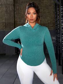 Gameset SHEIN Sport 加大無縫運動連帽衫