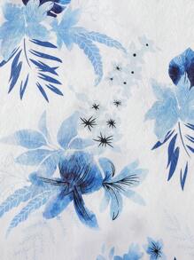 Teen Boy's 2pcs Floral Pattern Homewear Set - Blue - View 6