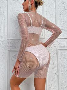 Zolique 女式透視網眼裙 - 粉色 - 查看 2