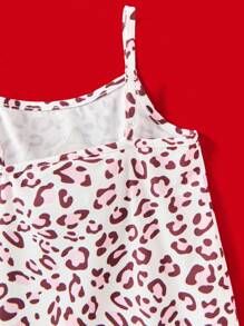 TOM & JERRY X SHEIN 女婴卡通豹纹连体衣