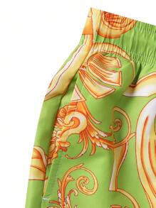 Zalmeno Men's Baroque Print Beach Shorts - Multicolor - View 4